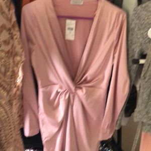 Silk wrap around dress...pearly pink
